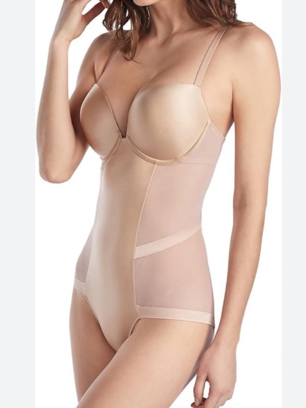 Le Mystere Infinite Edge Bodysuit Size 32D in Natural Nude